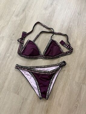 Victoria's Secret Plum & Light Pink Trim Bikini